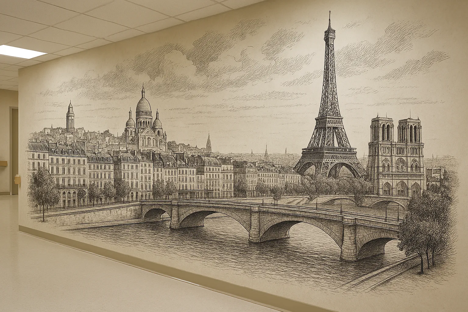 Accueil 8 Impression murale créative simps print dans une collectivité.
